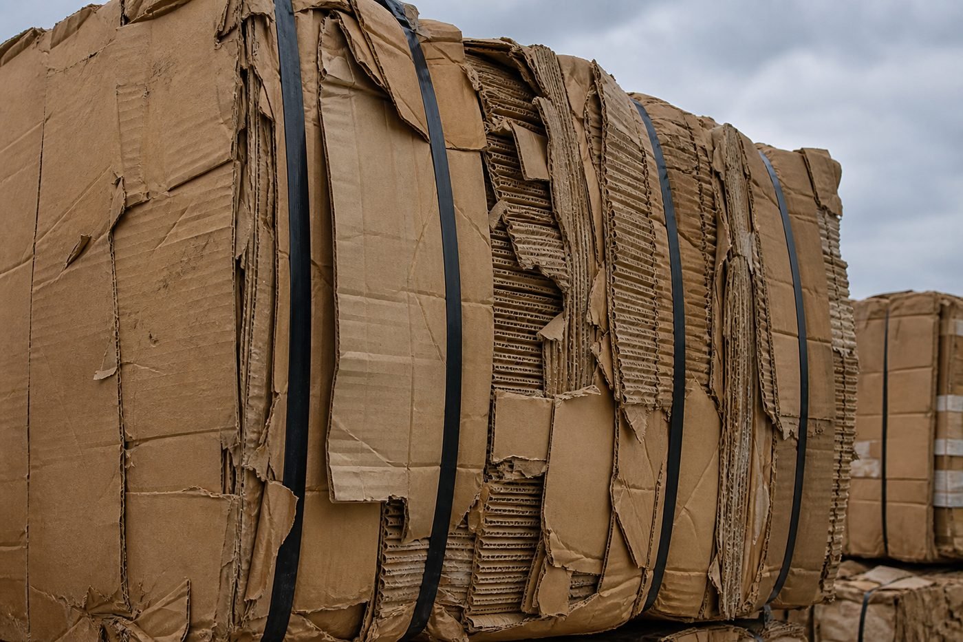Compressed OCC cardboard bales