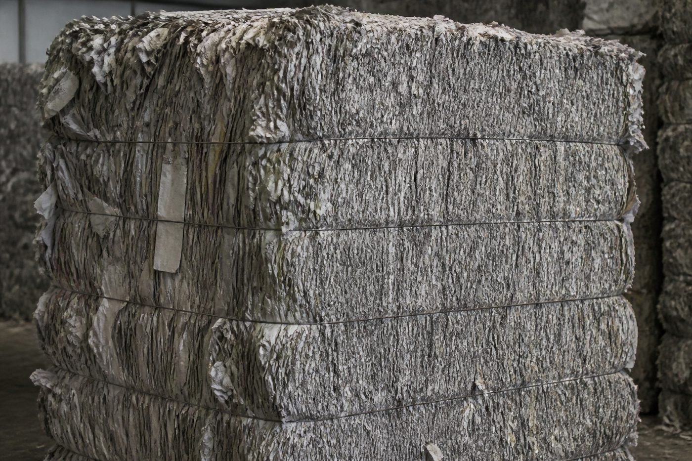 Old newsprint bales